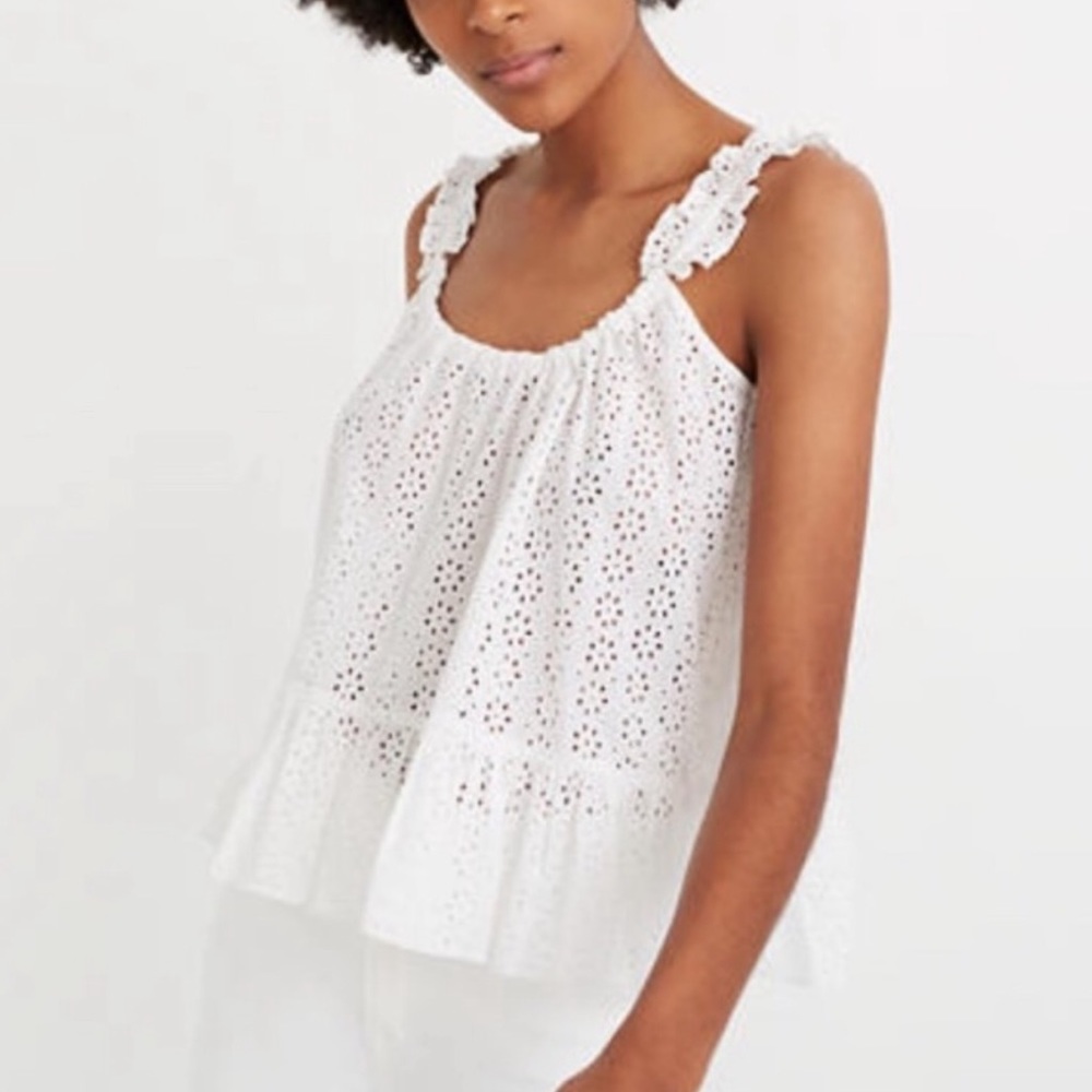 NWOT White eyelet Madewell camisole size 6